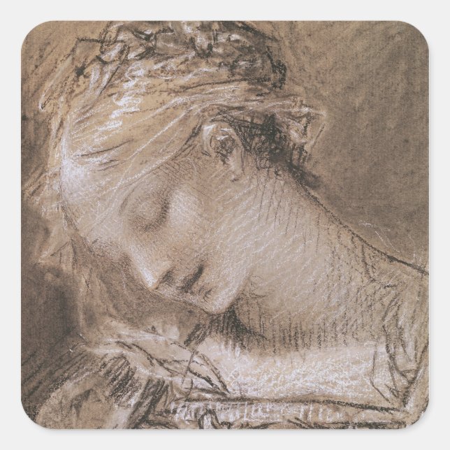 Head of the Virgin Square Sticker (Front)