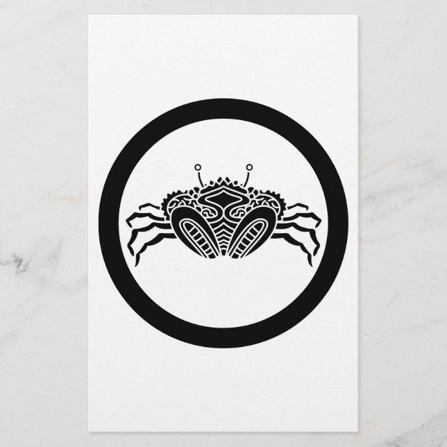 Head-on sea crab in circle stationery (Front)