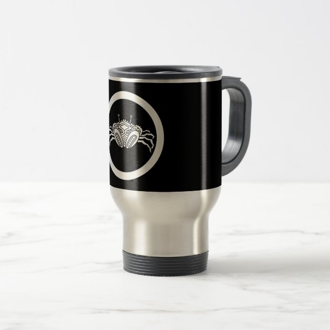 Head-on sea crab in circle travel mug (Front Right)