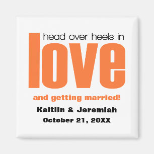 Head Over Heels Save the Date Magnet, Orange Magnet
