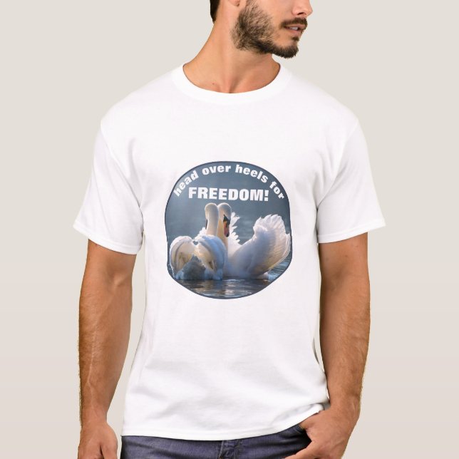 Head over Heels - swans (v2 light) T-Shirt (Front)