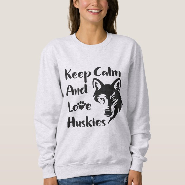 Head Siberian Husky Vintage  Sweatshirt (Front)