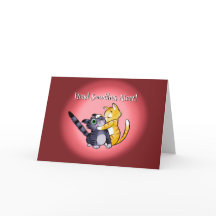 HEAD SMOOCHES VALENTINE CATS by Jeff Willis Art