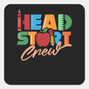 Head Start Crew Headstart Teacher School Preschool Square Sticker