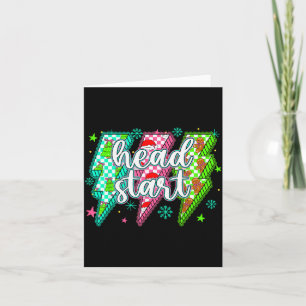 Head Start Lightning Christmas Checkered Graphic Card