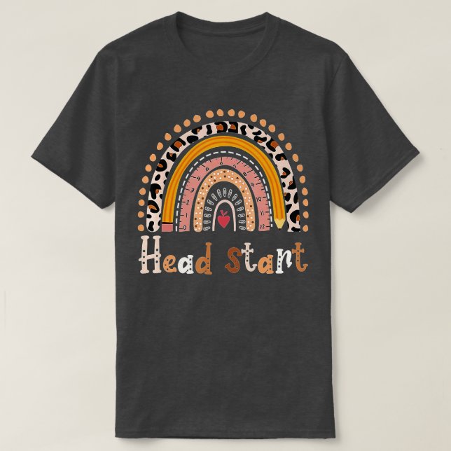Head Start Rainbow Leopard Back To School Kids Tea T-Shirt (Design Front)