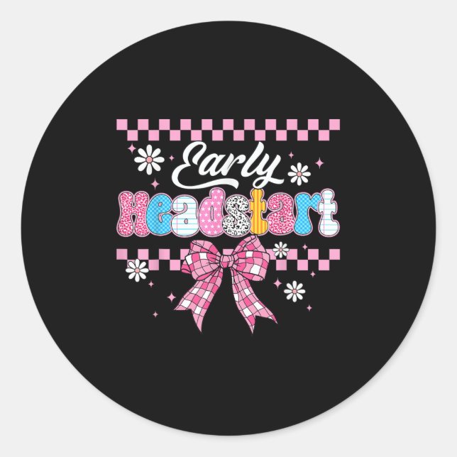 Head Start Teacher Back To School Early Learning M Classic Round Sticker (Front)