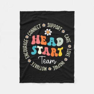 Head Start Team Homeschool Teacher Headstart Back Fleece Blanket