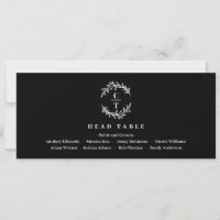 Head Table Card Editable Colour - Fancy Initials