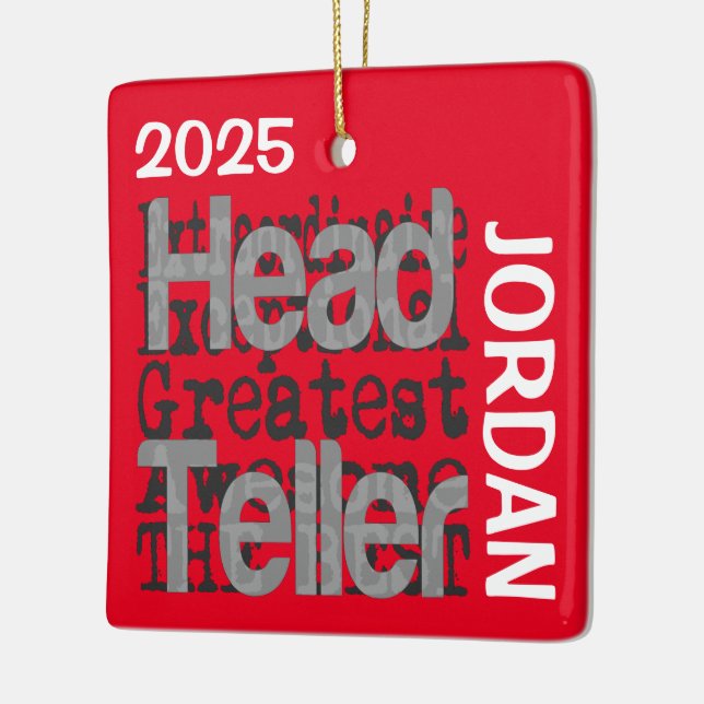 Head Teller Extraordinaire CUSTOM Ceramic Ornament (Left)