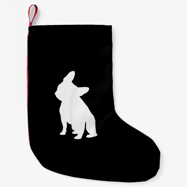 Head Tilt Apparel Frenchie Head Bulldog Lover Gift Small Christmas Stocking (Front)