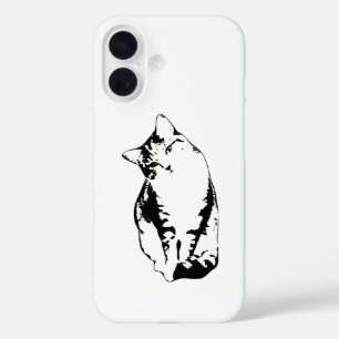 Head Tilt Tabby Cat Monochrome Phone Case
