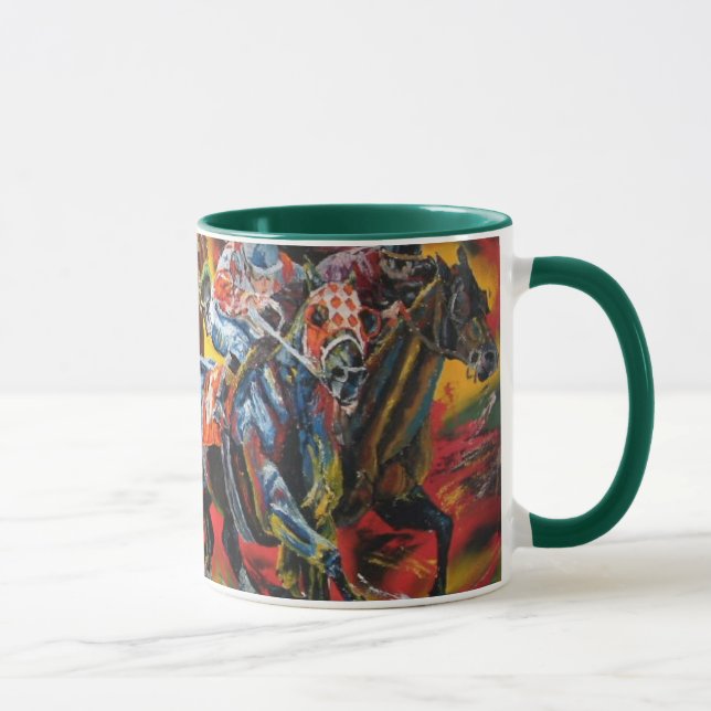 'head to head' racehorses mug (Right)