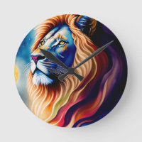 Head White Lion Colourful Art