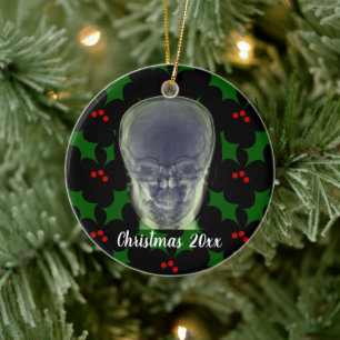 Head Xray Christmas Ceramic Tree Decoration