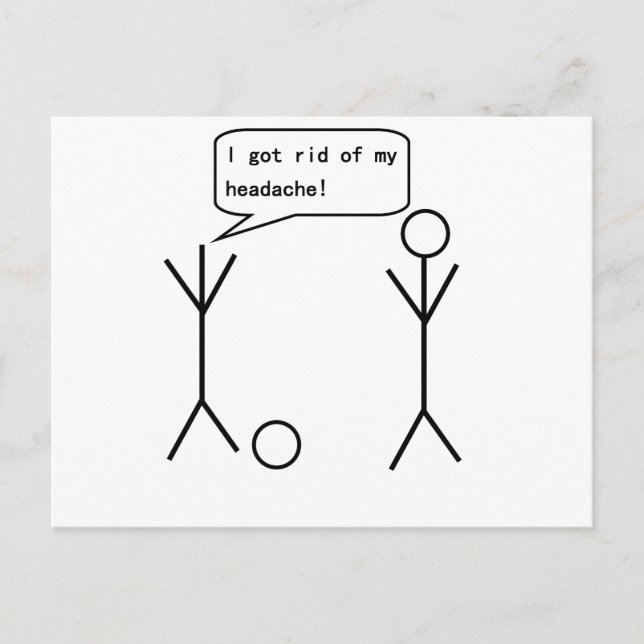 Headache Stick Figure Postcard (Front)