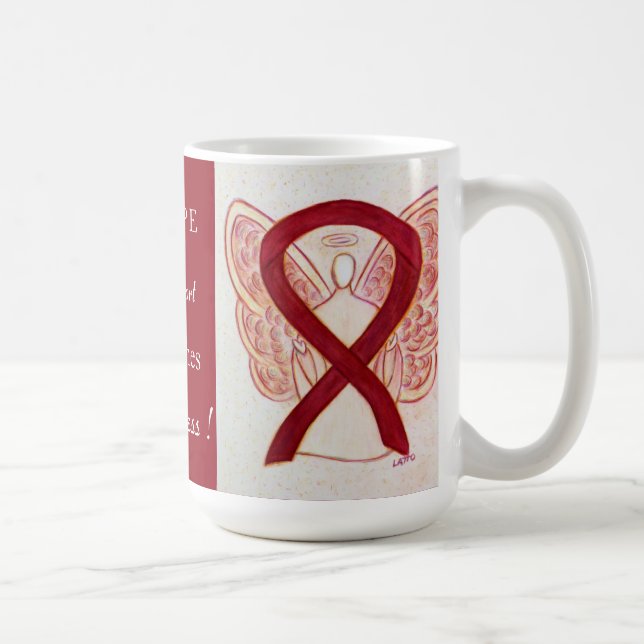 Headaches Awareness Ribbon Angel Custom Mug (Right)