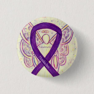 Headaches Awareness Ribbon Angel Custom Pin