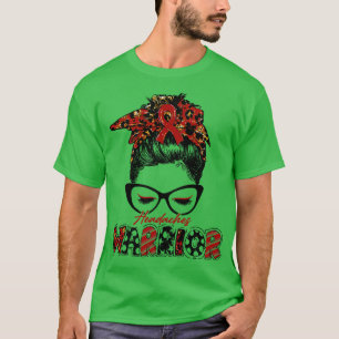 Headaches Awareness Warrior Women Glasse Messy Bun T-Shirt