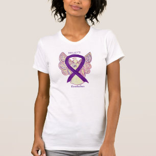 Headaches Purple Awareness Ribbon Angel Shirt