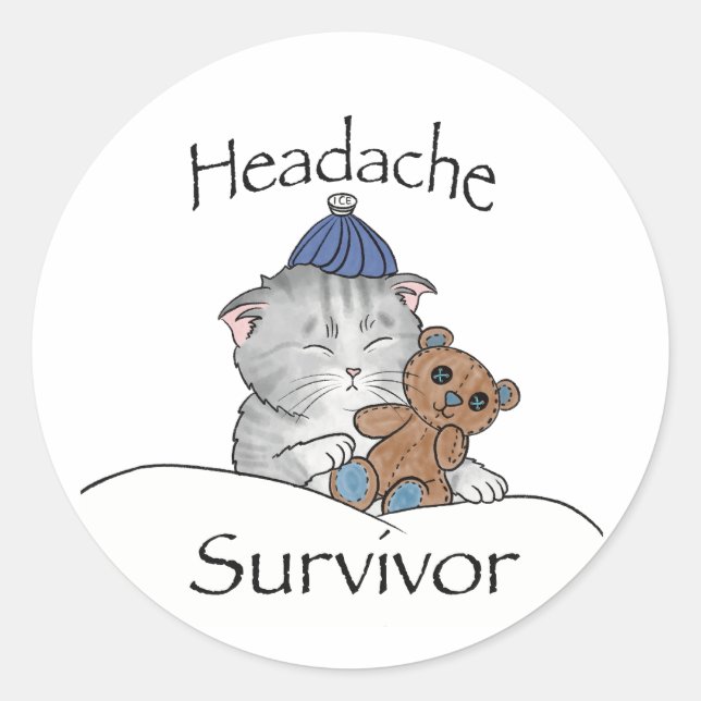 Headche Survivor Classic Round Sticker (Front)