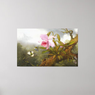 HEADE - Cattleya Orchid and two Hummingbirds - Canvas Print