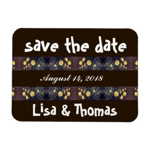 Heade Daisy Flowers Save Date Magnet