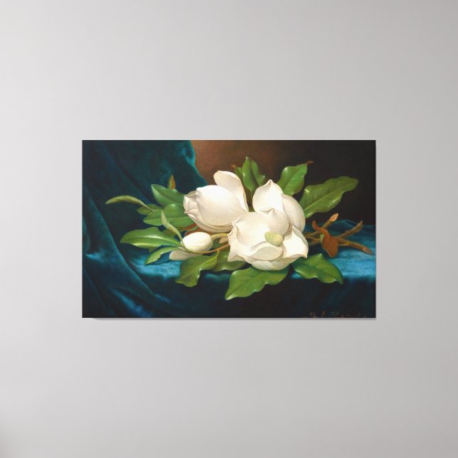 HEADE Giant Magnolias on a Blue Velvet Cloth 1890  Canvas Print (Front)