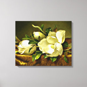 Heade - Magnolias on Gold Velvet Cloth Canvas Print