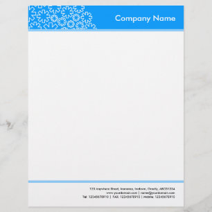 Headed and Footed - Asterisk - Blue 0099FF Letterhead Template