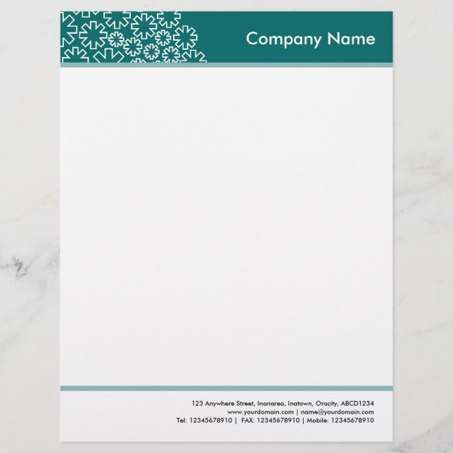 Headed and Footed - Asterisk - Moss Green Customised Letterhead (Front)