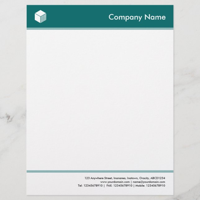 Headed and Footed - Moss Green Custom Letterhead (Front)