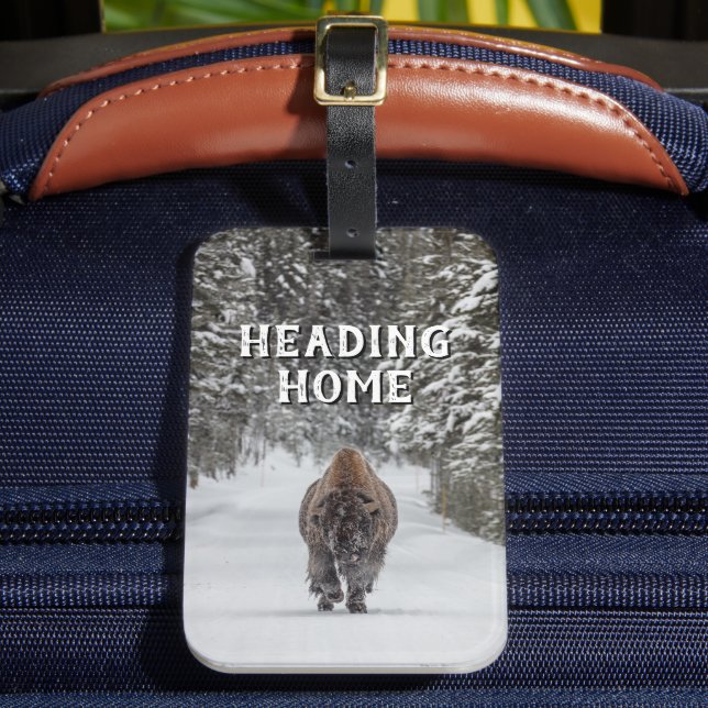 Heading Home Bison in the Snow Luggage Tag (Front Insitu 2)