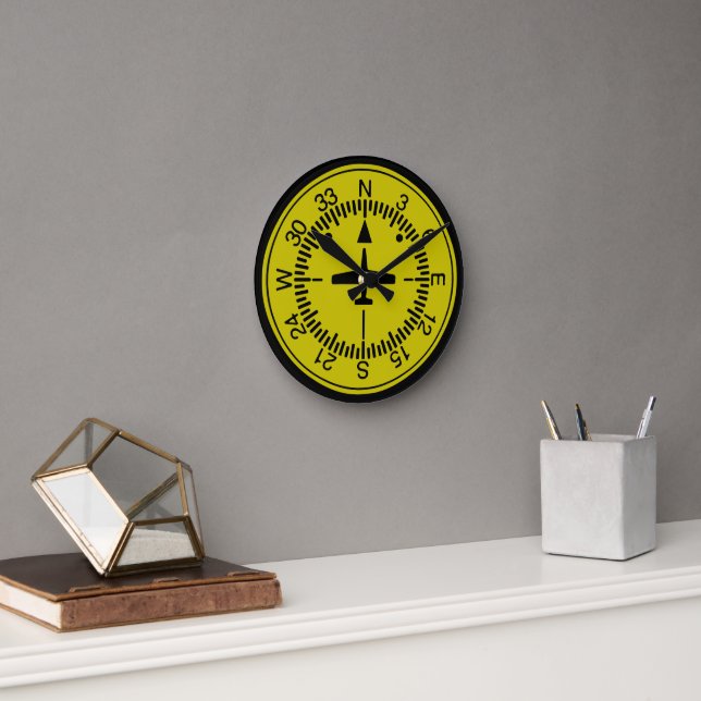 Heading Indicator Pilot Aviation Geek Round Clock (Office)