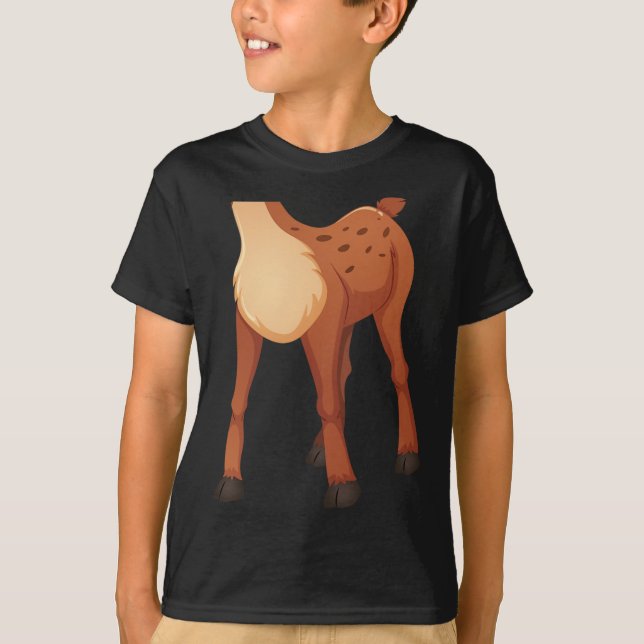 Headless Deer Lazy DIY Halloween Costume Fun Anima T-Shirt (Front)