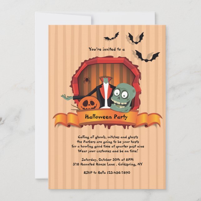 Headless Halloween Party Invitations (Front)