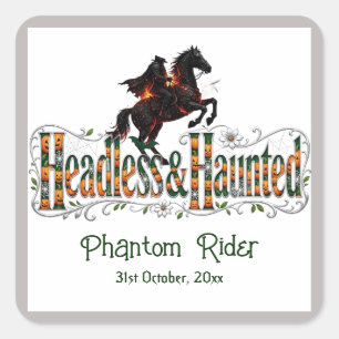 Headless & Haunted Sleepy Hollow Phantom Rider Art Square Sticker