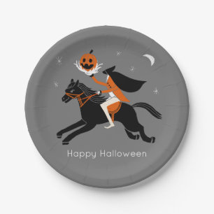 Headless Horseman halloween Paper Plate