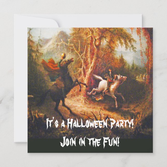 Headless Horseman Pursuing Ichabod Crane Invitation (Front)
