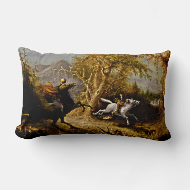 Headless Horseman Pursuing Ichabod Crane Lumbar Cushion (Front)