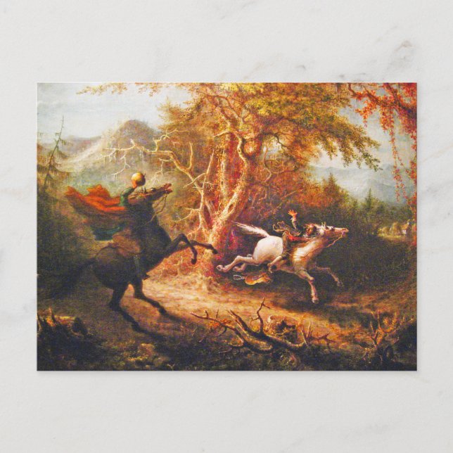 Headless Horseman Pursuing Ichabod Crane Postcard (Front)