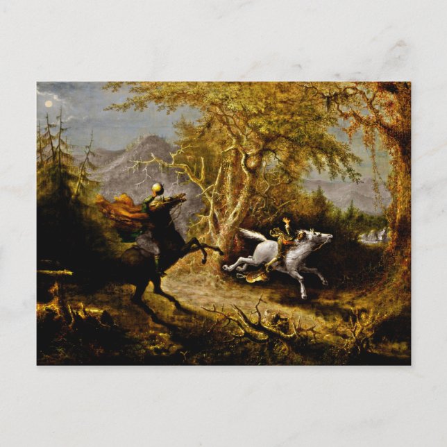 Headless Horseman Pursuing Ichabod Crane Postcard (Front)
