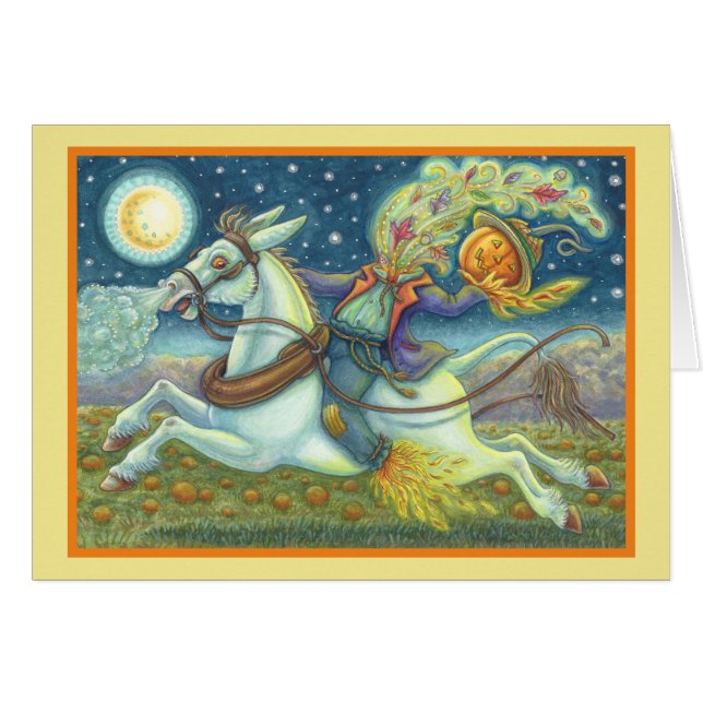 HEADLESS HORSEMAN SCARECROW GREETING CARD Blank (Front Horizontal)