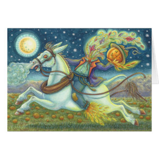 HEADLESS HORSEMAN SCARECROW ON WHITE MULE HOLIDAY