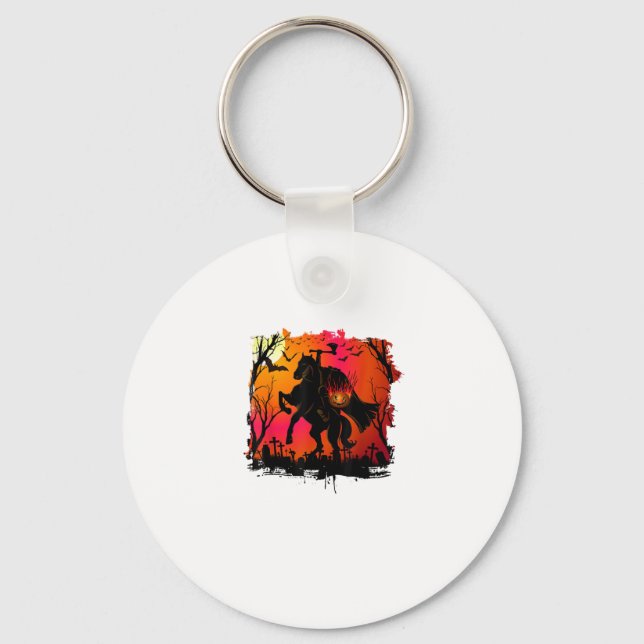 Headless Horseman Shirt Urban Legend Halloween Pum Key Ring (Front)