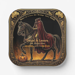 Headless Horseman Sleepy Hollow Dare to Cross Paper Plate