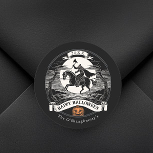 Headless Horseman Sleepy Hollow Halloween Classic Round Sticker