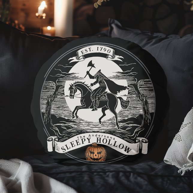 Headless Horseman Sleepy Hollow Halloween Round Cushion (Creator Uploaded)