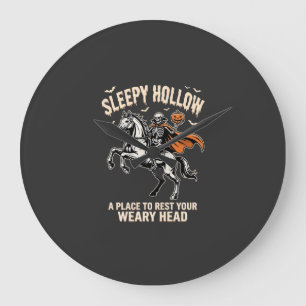 Headless Horseman Sleepy Hollow Halloween T-Shirt Large Clock