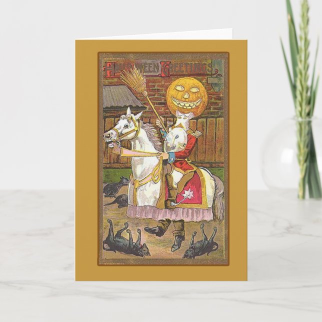 Headless Horseman Victorian Vintage Art Card (Front)